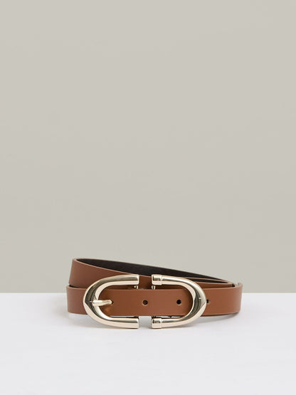 Reiss Horseshoe Belt in Tan