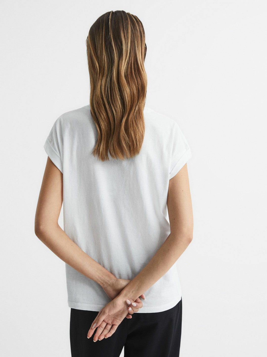 Reiss Cotton-Jersey Crew Neck T-Shirt in White