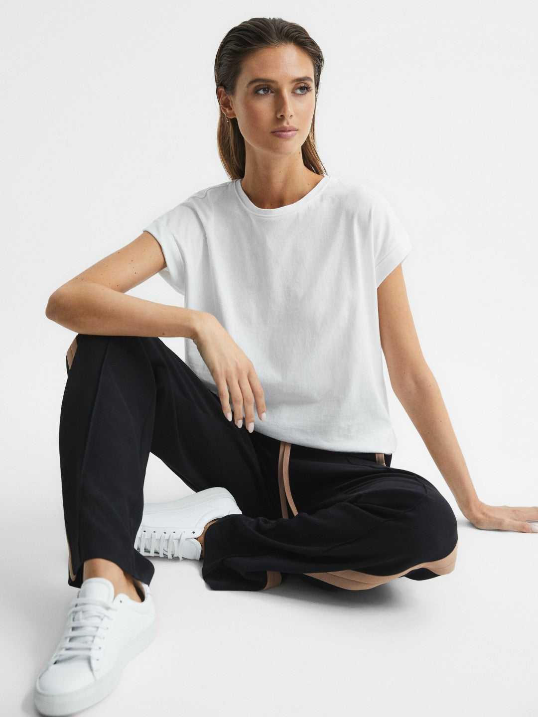 Reiss Cotton-Jersey Crew Neck T-Shirt in White