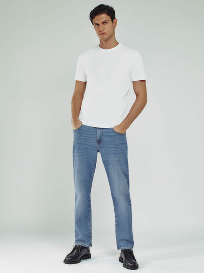 Reiss Straight-Leg Jeans in Mid Blue Wash