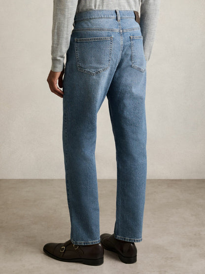 Reiss Straight-Leg Jeans in Mid Blue Wash