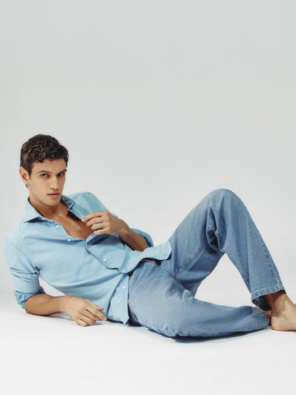 Reiss Loose-Fit Jeans in Light Blue Wash