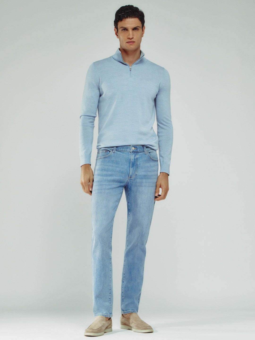 Reiss Cotton-Stretch Slim-Fit Jeans in Light Blue Wash