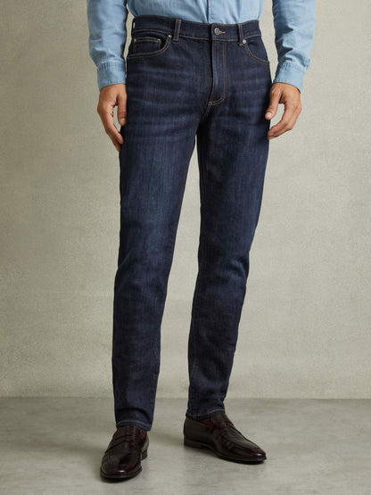 Reiss Cotton-Stretch Slim-Fit Jeans in Indigo Blue Wash