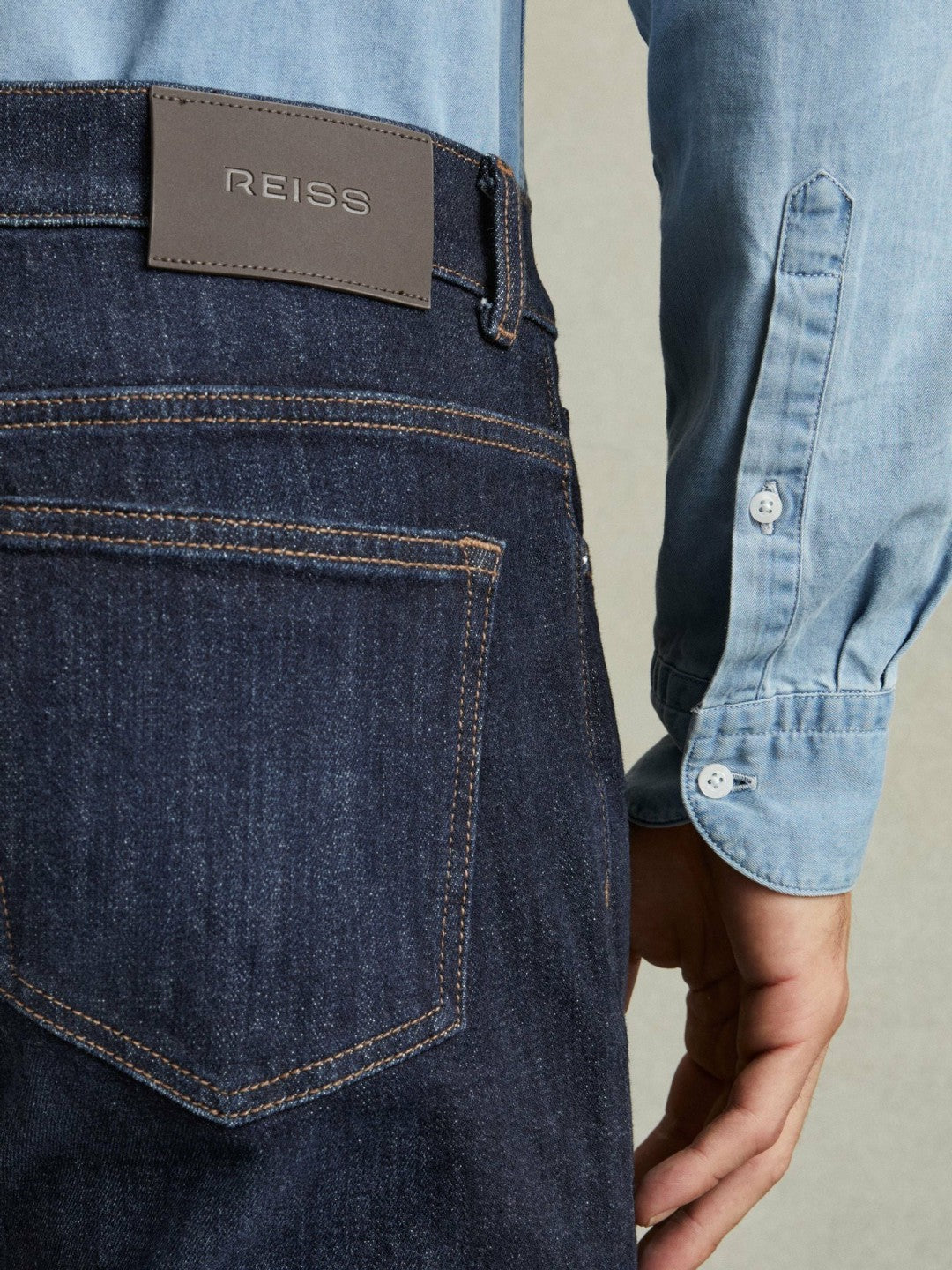 Reiss Cotton-Stretch Slim-Fit Jeans in Indigo Blue Wash