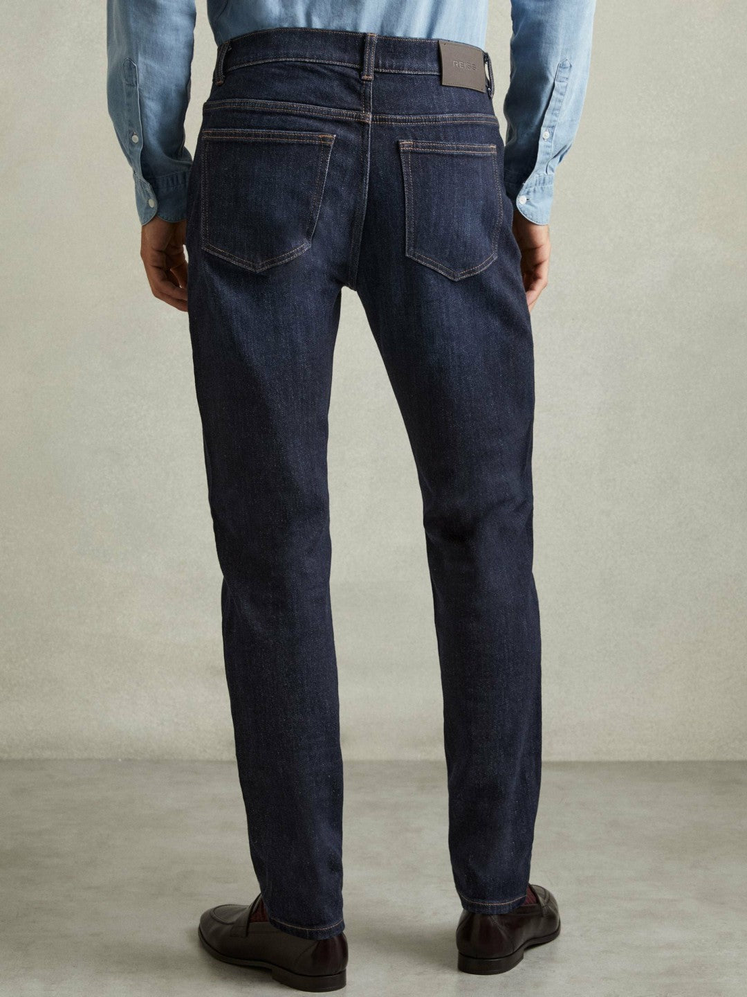 Reiss Cotton-Stretch Slim-Fit Jeans in Indigo Blue Wash