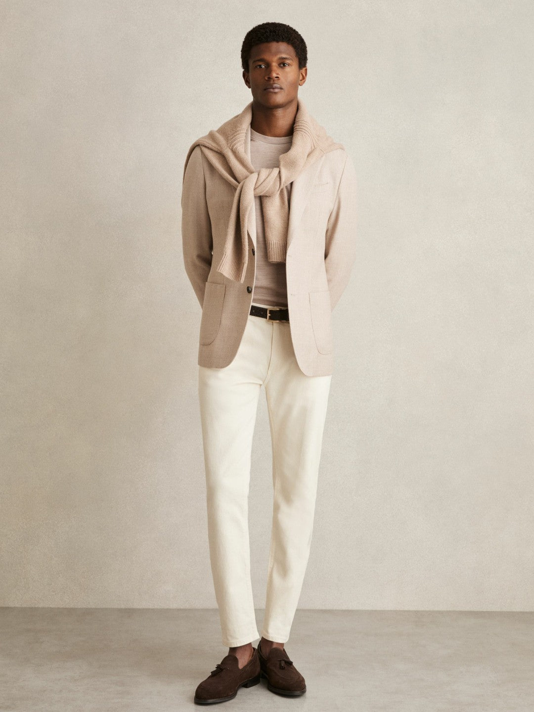 Reiss Cotton-Stretch Slim-Fit Jeans in White
