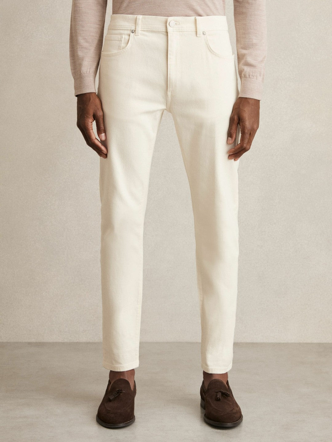 Reiss Cotton-Stretch Slim-Fit Jeans in White