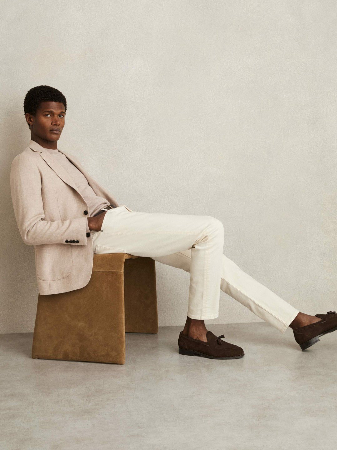 Reiss Cotton-Stretch Slim-Fit Jeans in White