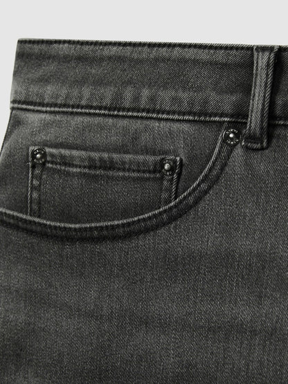Reiss Relaxed-Fit Cropped Jeans in Washed Black