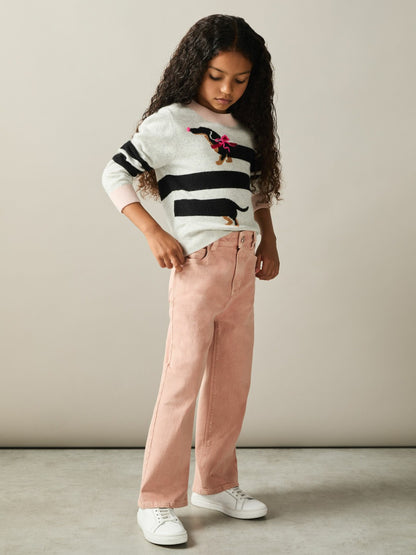 Reiss 13-14 yrs Wide-Leg Jeans in Pink