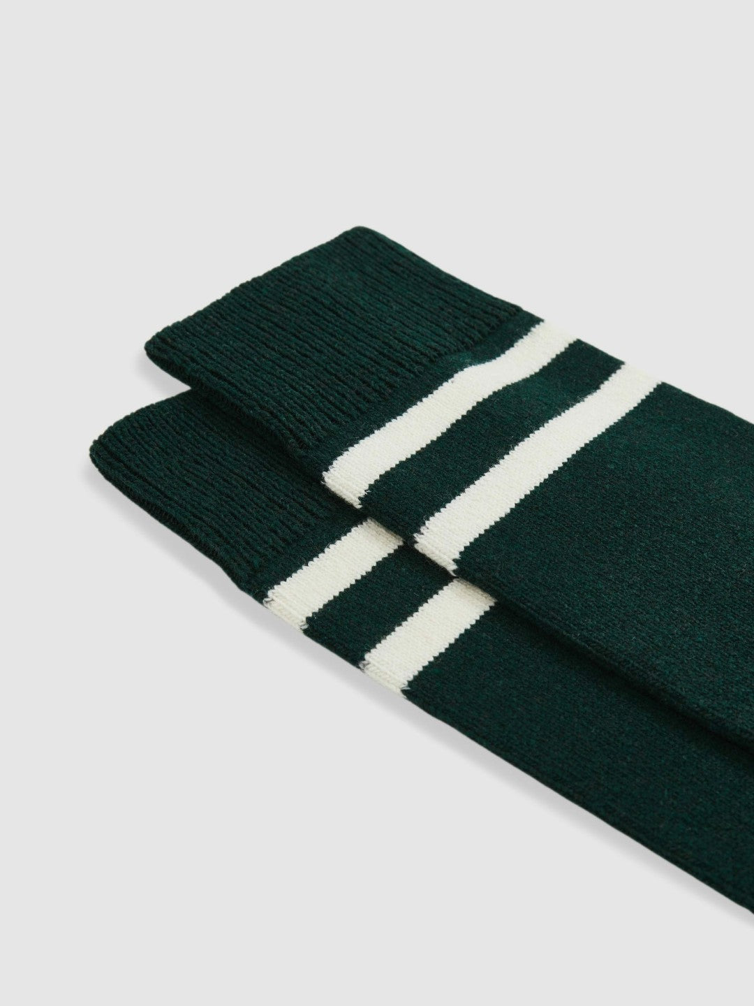 Reiss Striped Socks With Wool And Cashmere in Forest Green/Ecru