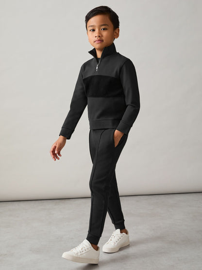 Reiss 9-13 yrs Relaxed Drawstring Joggers in Black