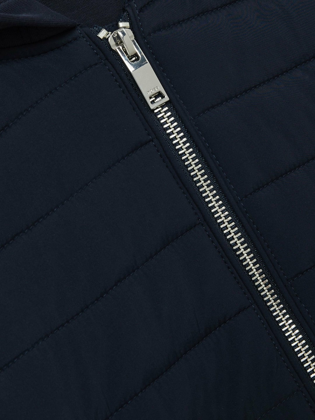 Reiss 9-13 yrs Interlock Hybrid Hooded Puffer Jacket in Navy