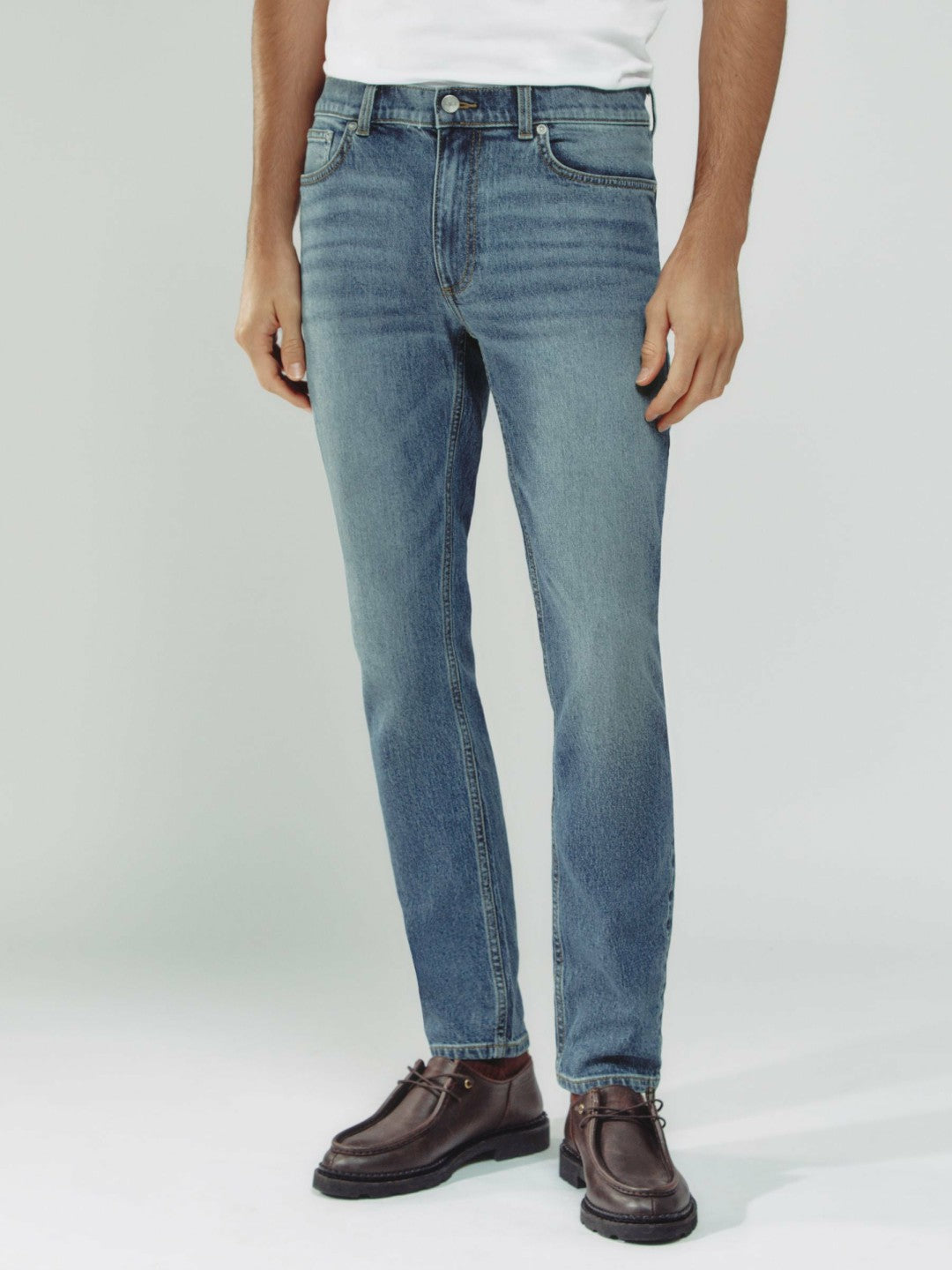 Reiss Cotton-Stretch Slim-Fit Jeans in Washed Indigo Green Cast