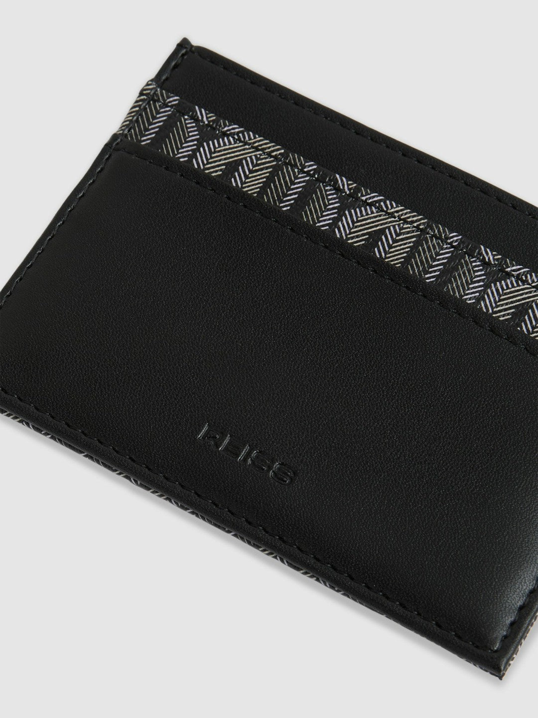 Reiss Monogram Canvas Card Holder in Black