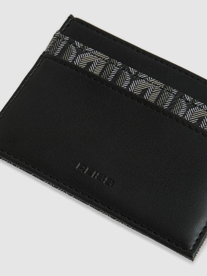 Reiss Monogram Canvas Card Holder in Black