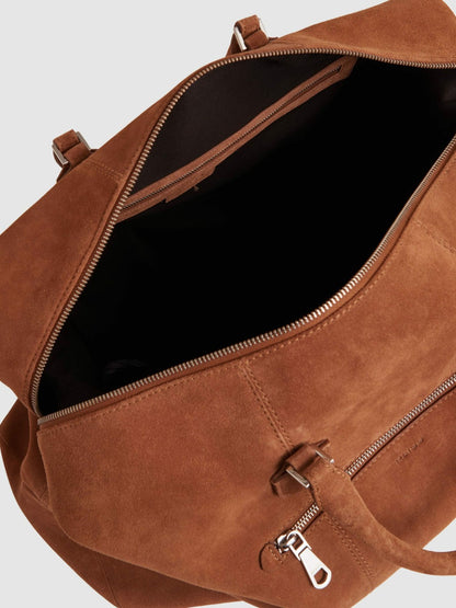 Reiss Suede Holdall in Light Tan