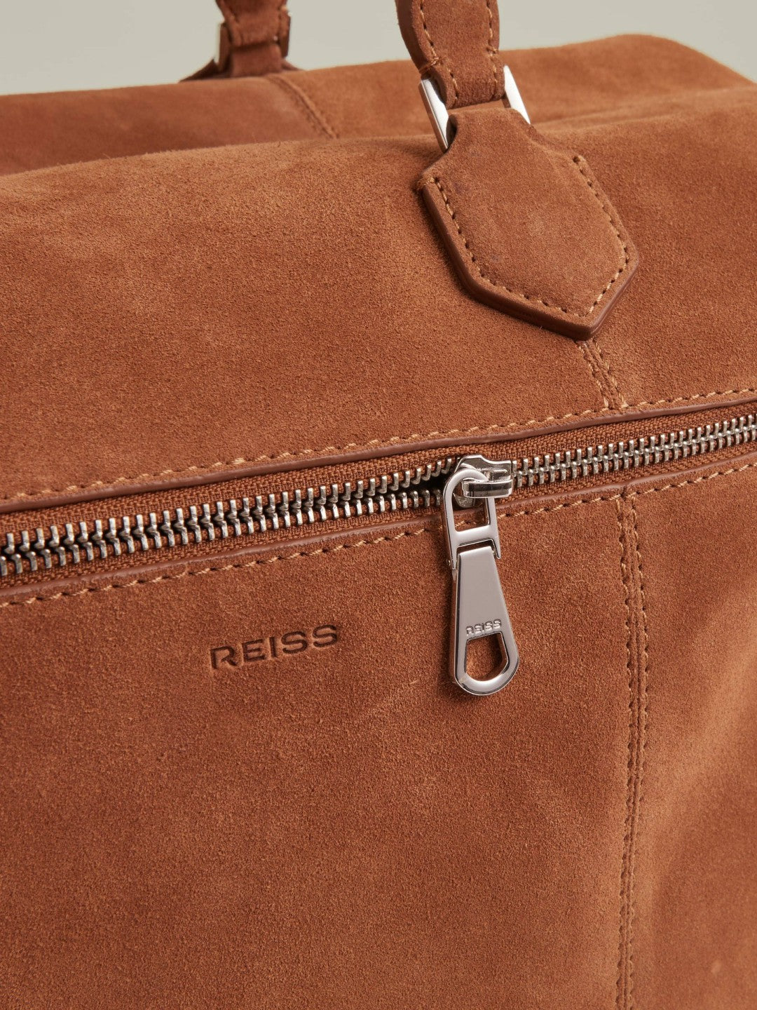 Reiss Suede Holdall in Light Tan