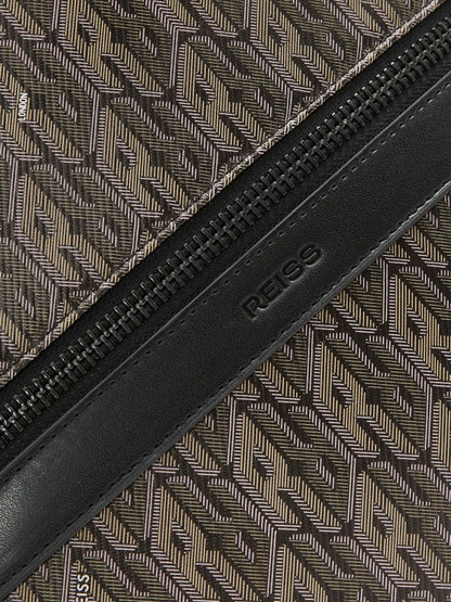 Reiss Monogram-Print Coated-Canvas Backpack in Grey Multi