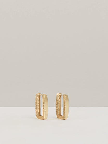 Reiss Geometric Hoop Earrings in Gold Tone