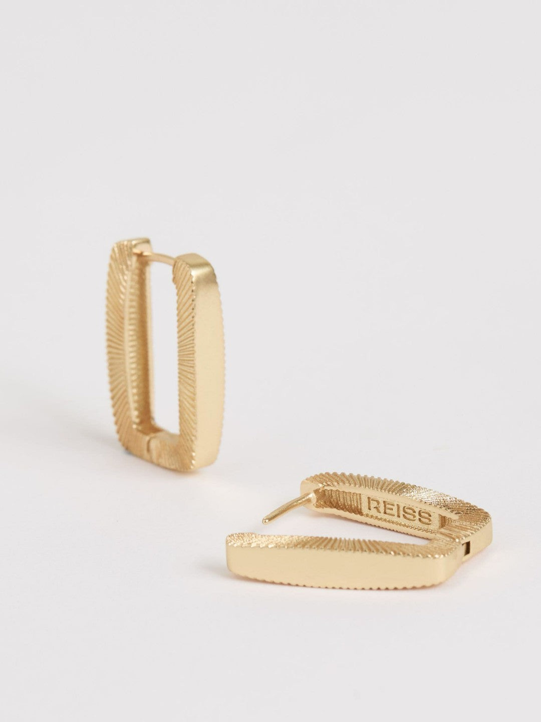 Reiss Geometric Hoop Earrings in Gold Tone
