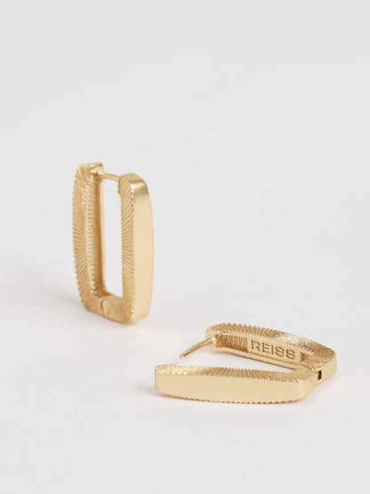 Reiss Geometric Hoop Earrings in Gold Tone
