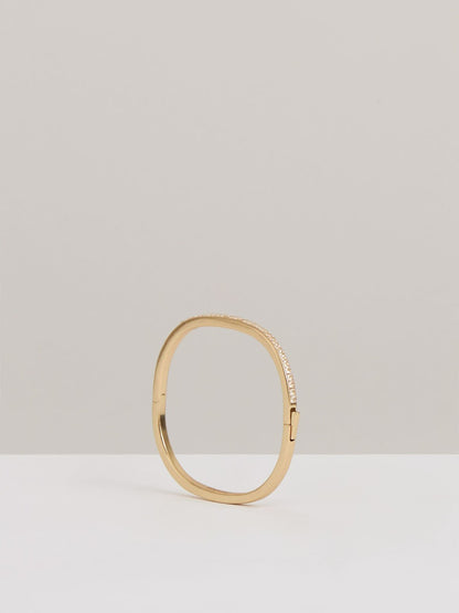 Reiss Hinged Crystal Cuff in Gold