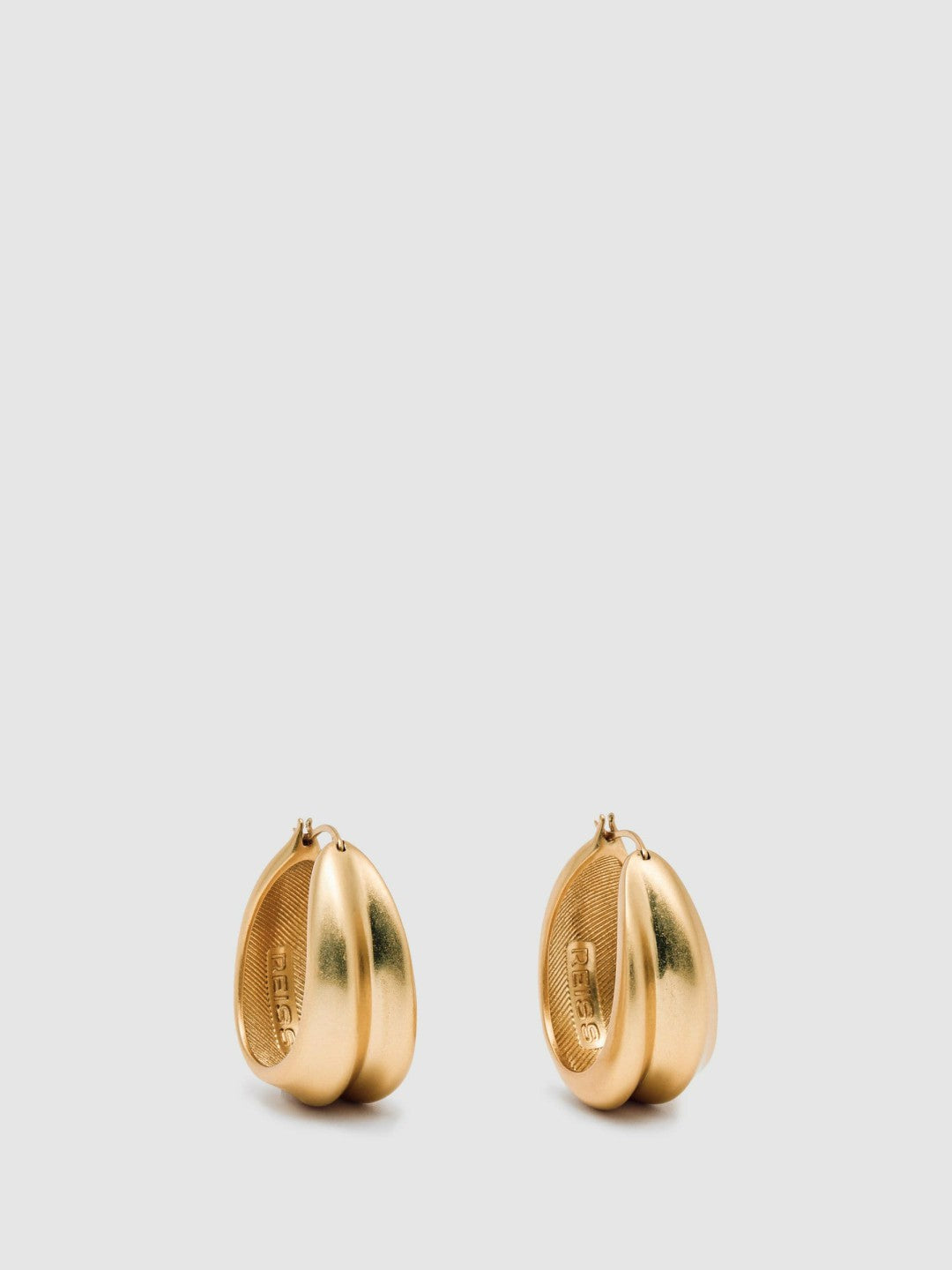 Reiss Sculptural Hoop Earrings in Gold Tone