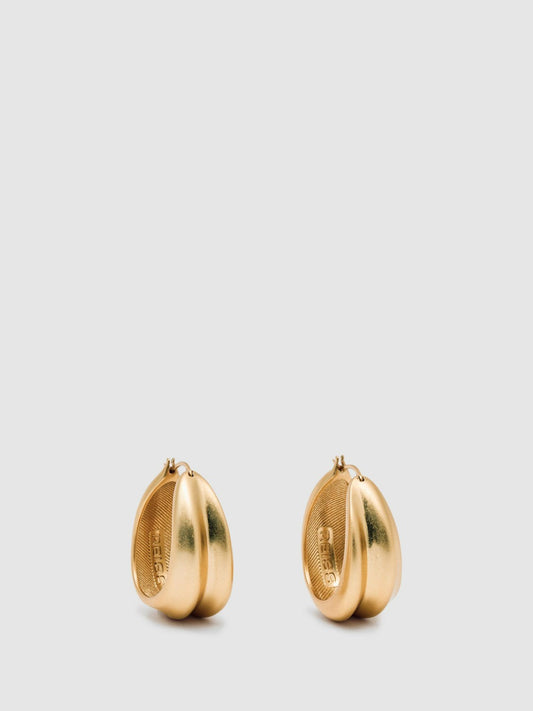 Reiss Sculptural Hoop Earrings in Gold Tone
