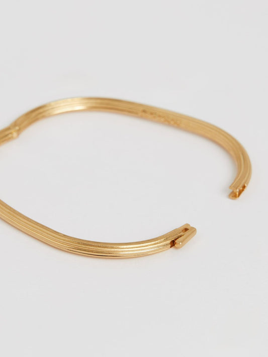 Reiss Contour Hinged Cuff in Gold Tone