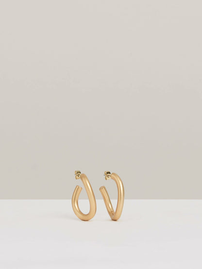 Reiss Wave Hoop Earrings in Gold Tone