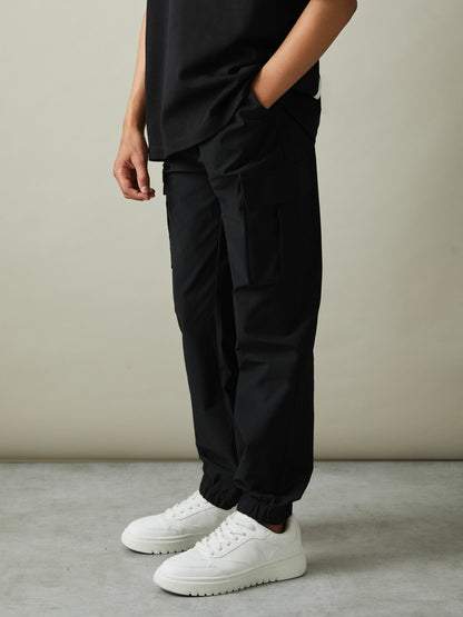 Reiss 9-14 yrs Technical Drawstring Trousers in Black