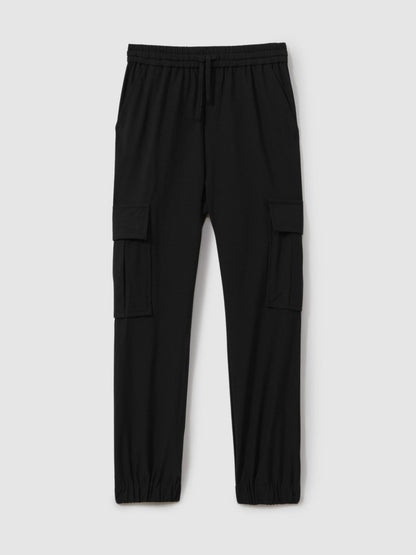 Reiss 9-14 yrs Technical Drawstring Trousers in Black