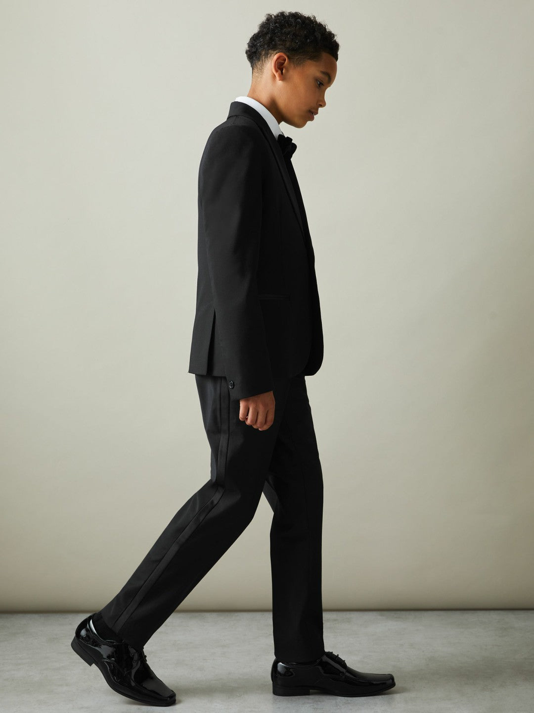 Reiss 3-9 yrs Wool-Blend Tuxedo-Stripe Trousers in Black