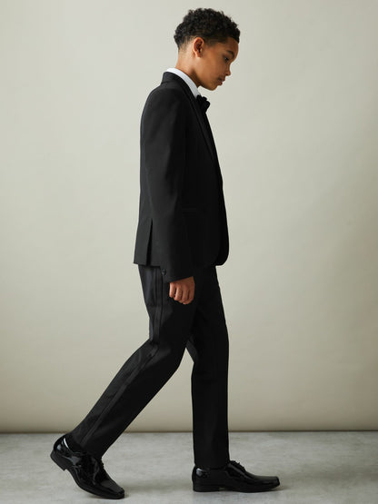 Reiss 3-9 yrs Wool-Blend Tuxedo-Stripe Trousers in Black