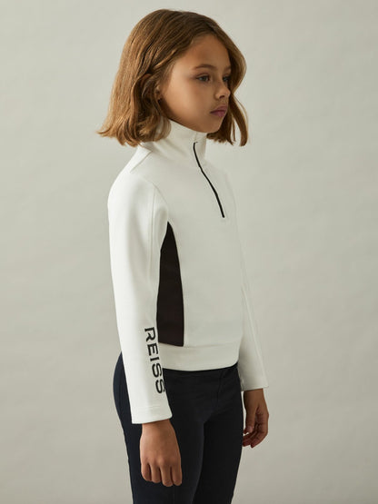 Reiss 4-9 yrs Funnel-Neck Base-Layer Top in White/Black
