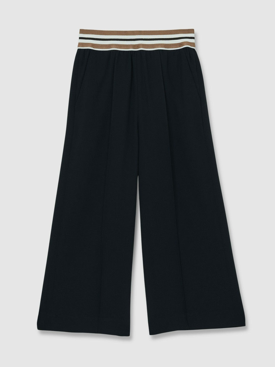 Reiss 4-9 yrs Stripe-Waistband Wide-Leg Trousers in Navy