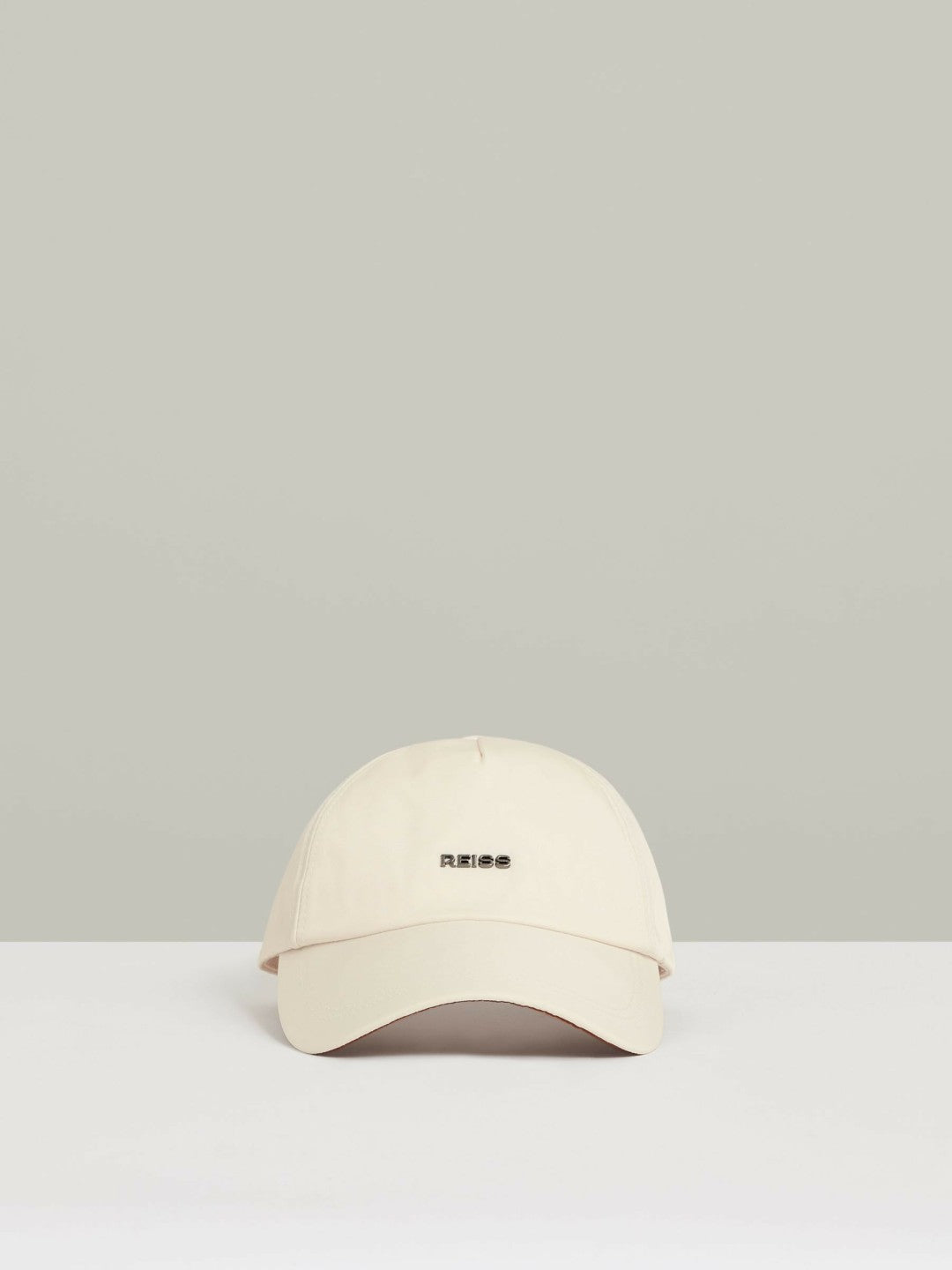 Reiss Logo Lettering Baseball Cap in Ecru