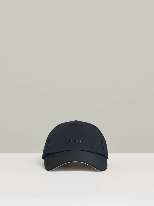 Reiss Logo Lettering Baseball Cap in Navy