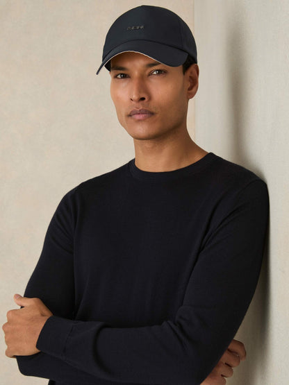 Reiss Logo Lettering Baseball Cap in Navy