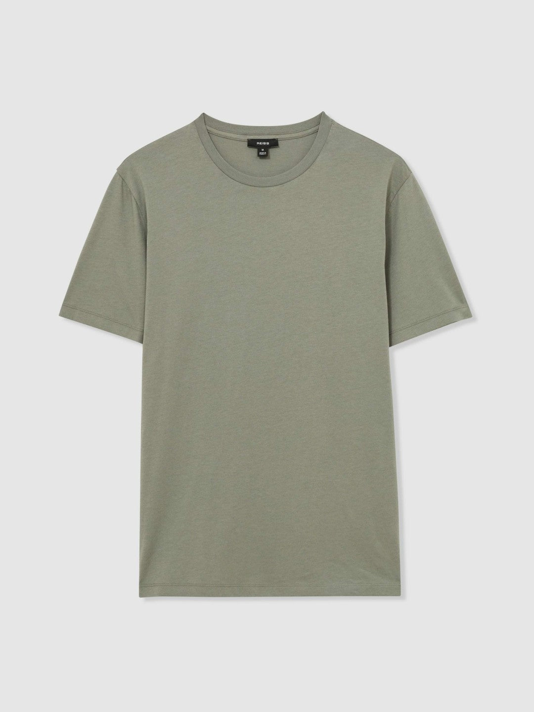 Reiss Cotton Crew Neck T-Shirt in Dark Sage