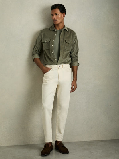 Reiss Cotton Crew Neck T-Shirt in Dark Sage