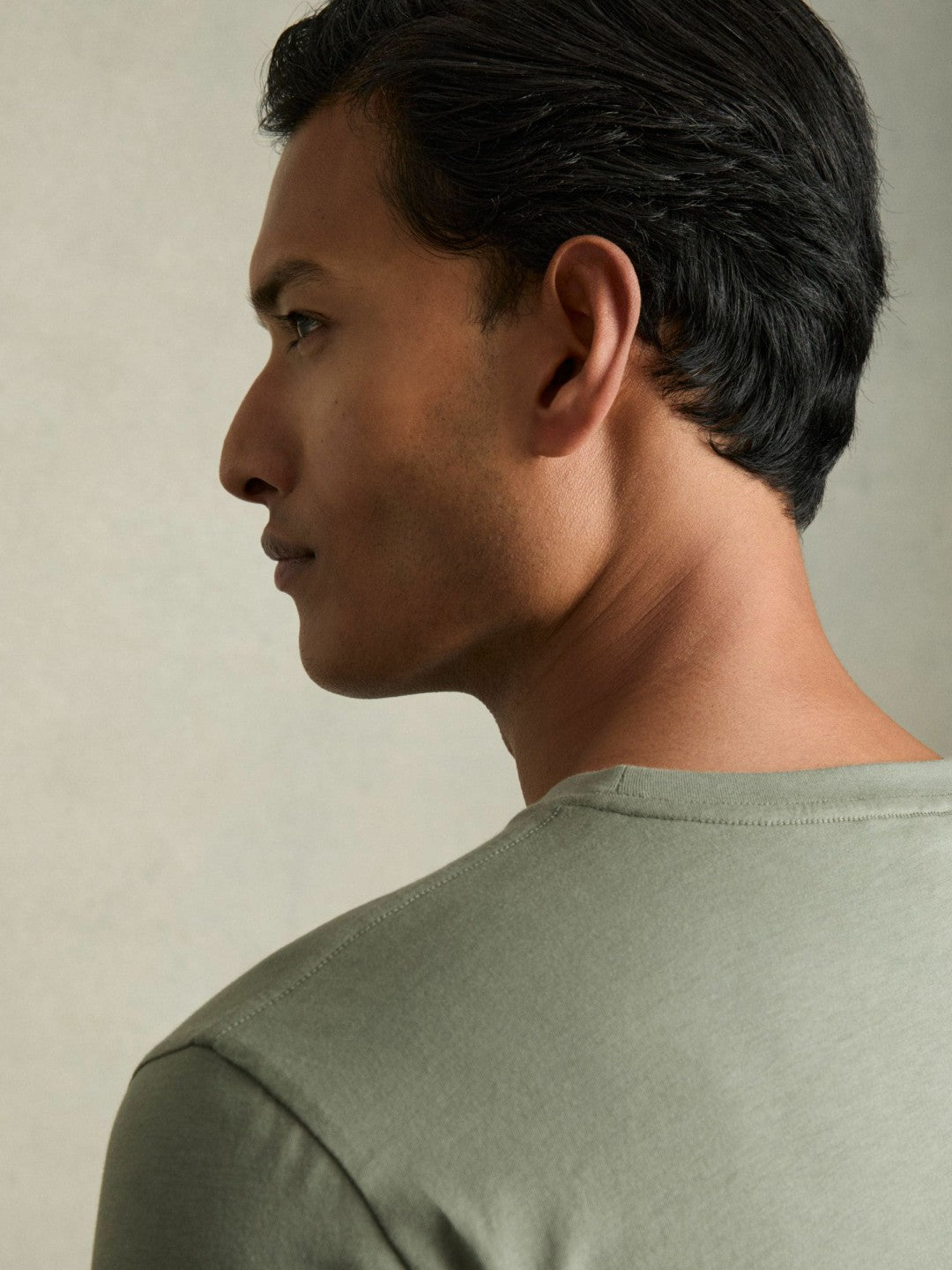 Reiss Cotton Crew Neck T-Shirt in Dark Sage