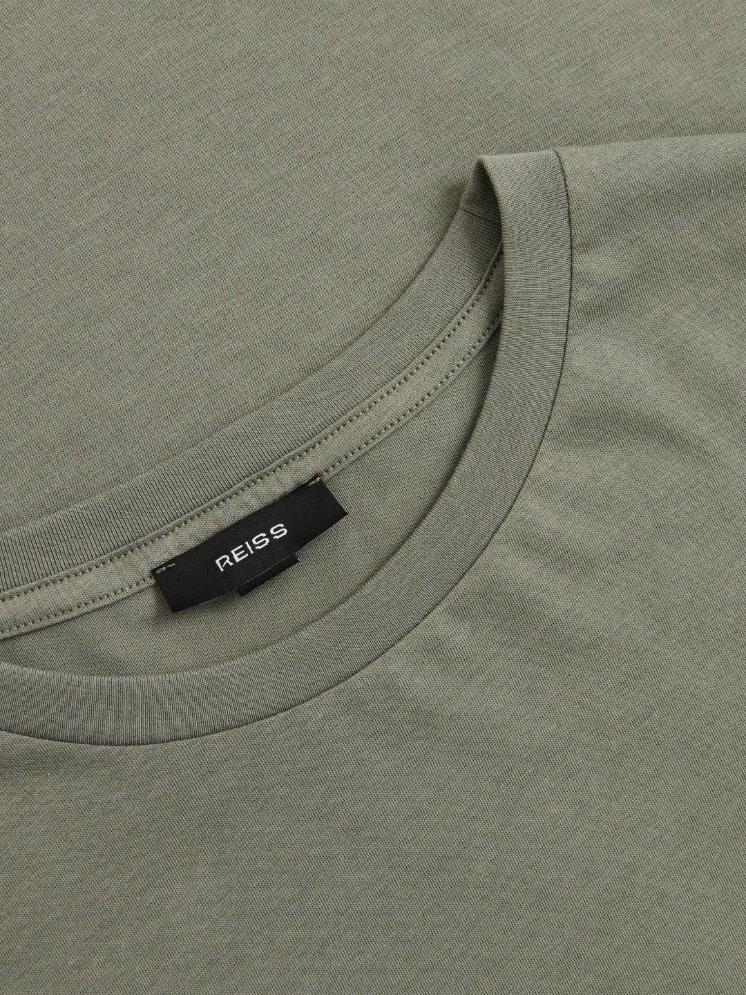 Reiss Cotton Crew Neck T-Shirt in Dark Sage