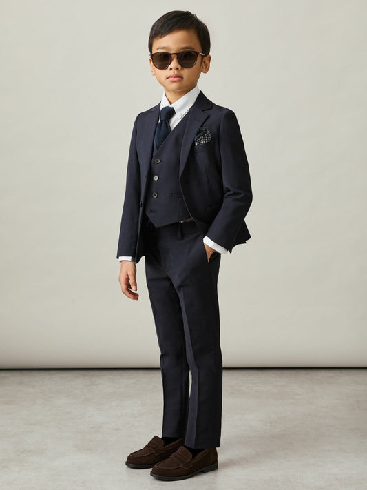 Reiss 9-13 yrs Wool Blend Waistcoat in Navy
