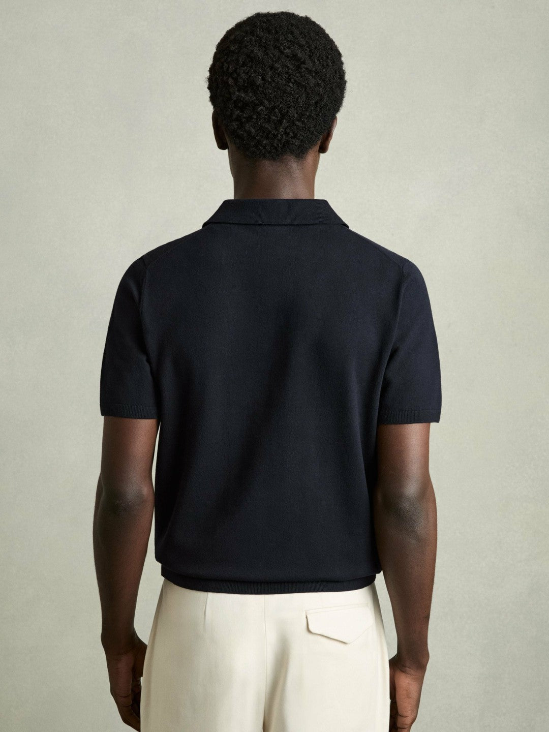 Reiss Contrast-Placket Polo Shirt With Cotton in Navy