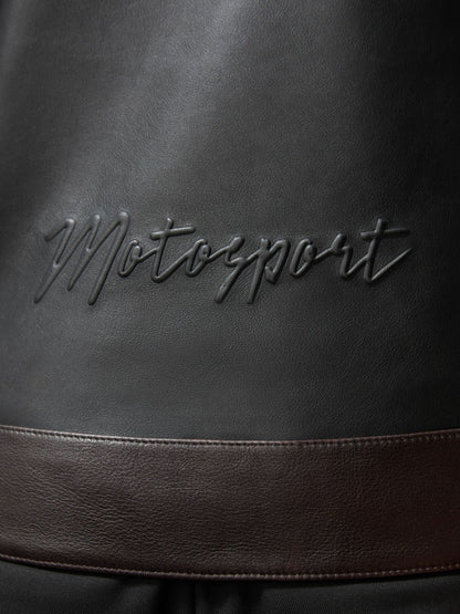 Reiss McLaren F1 Team Leather Biker Jacket in Black