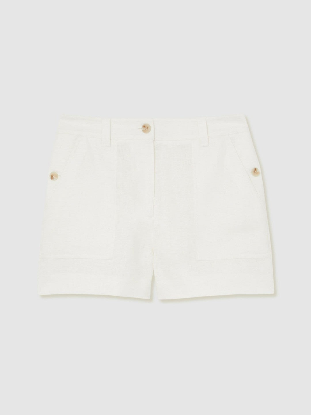 Reiss Linen Shorts in White