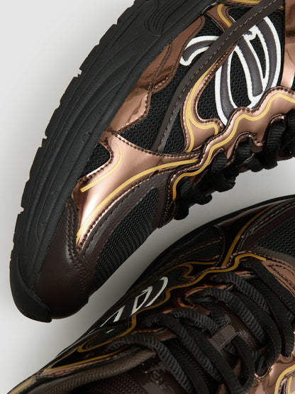 Reiss Overlay Logo Running Trainers in Electric Brown